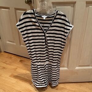 Time and Tru Black and White Striped Jumpsuit
